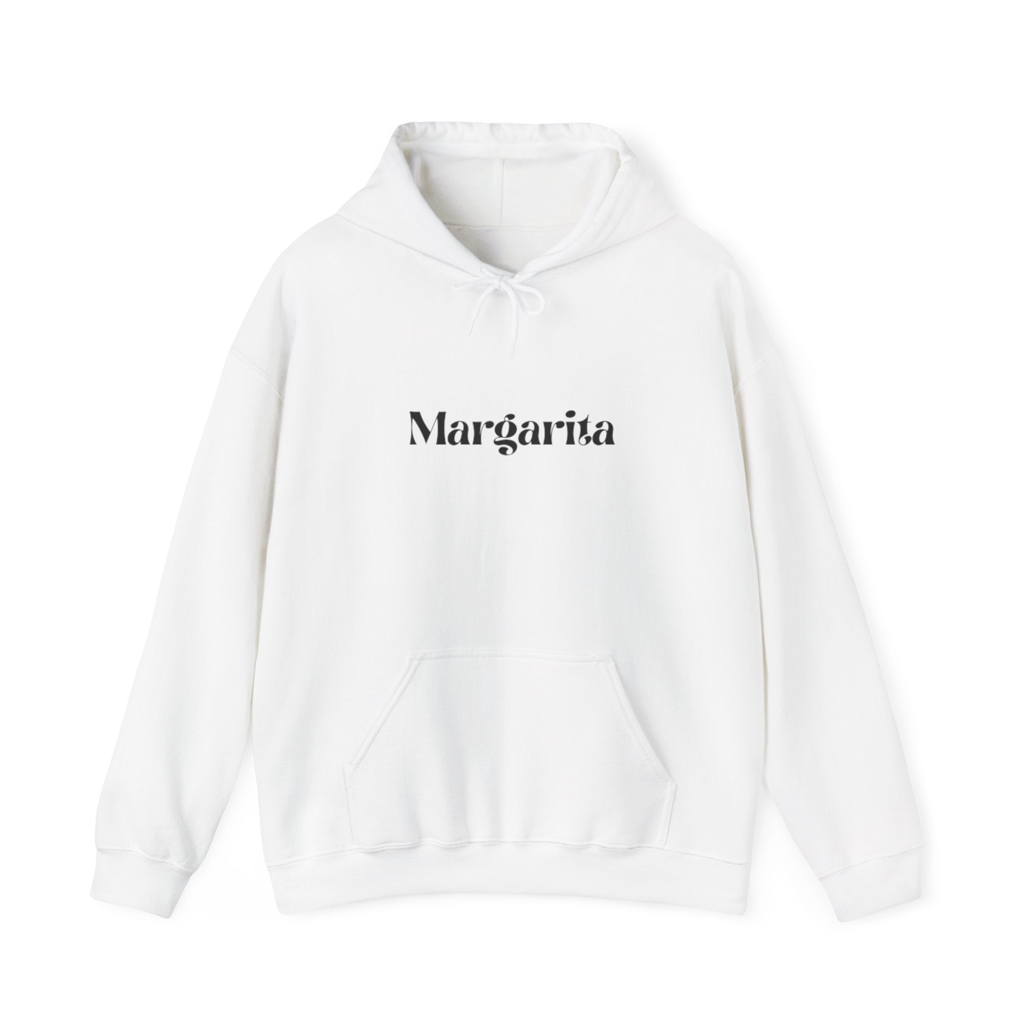 Margarita Angel Hoodie — Minimalist Gothic Script Pullover
