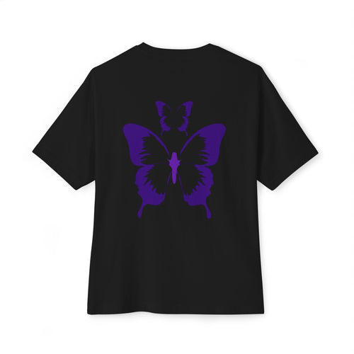 Butterfly Oversized Tee — Purple Butterfly Graphic Boxy T‑Shirt